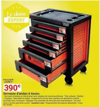 Servante D'atelier 6 Tiroirs Fischer Darex