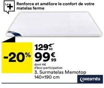 BUT Surmatelas memotop 140x190 cm offre