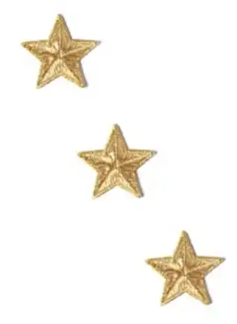 Lot de 3 écussons étoiles dorées 40 mm