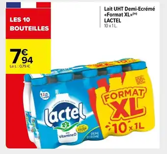 Carrefour Market LACTEL lait UHT demi-ecrémé format XL offre