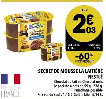 Supeco Secret de mousse La Laitière Nestlé offre