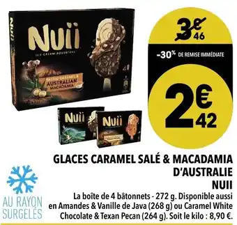 Supeco Glaces caramel salé & macadamia d'Austalie offre