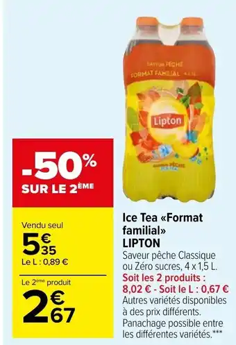 Carrefour Market LIPTON ice tea format familial offre