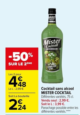 Carrefour Market MISTER COCKTAIL cocktail sans alcool offre
