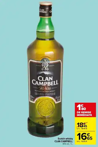 Carrefour Market CLAN CAMPBELL scotch whisky offre