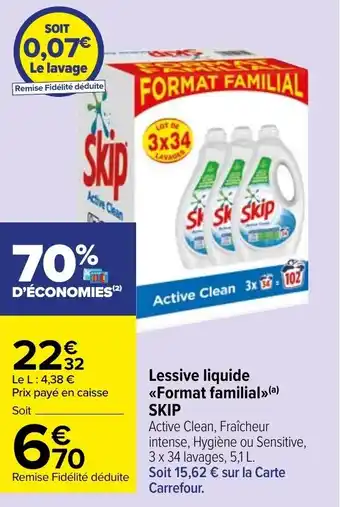 Carrefour Market SKIP lessive liquide format familial offre