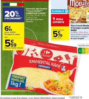 Carrefour Carrefour Classic Emmental Râpé Fondant Format Familial offre