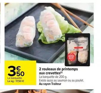 Carrefour 2 Rouleaux de Printemps Aux Crevettes offre
