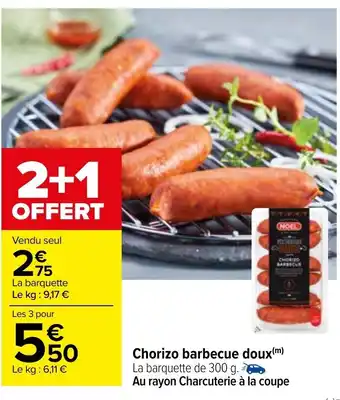 Carrefour Chorizo Barbecue Doux offre
