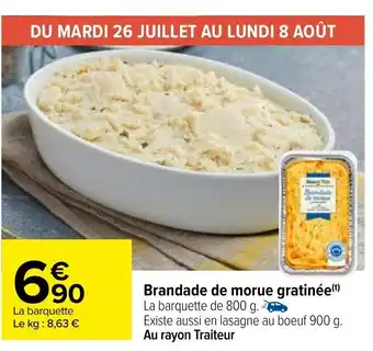 Carrefour Brandade de Morue Gratinée offre