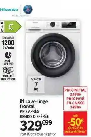 Conforama Lave-linge Frontal Hisense offre