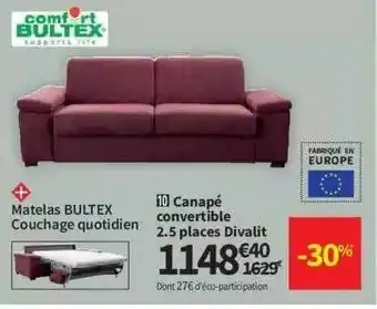 Conforama Canapé Convertible 2.5 Places Divalit offre