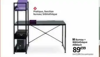 Conforama Bureau + Bibliothèque Allblack offre