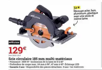 Espace emeraude Scie Circulaire 185 Mm Multi-matériaux évolution offre