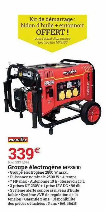 Groupe électrogène Mf3500 Mocafer