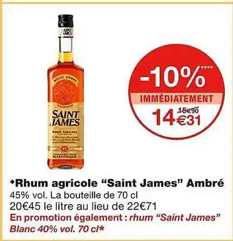 Monoprix Rhum Agricole offre