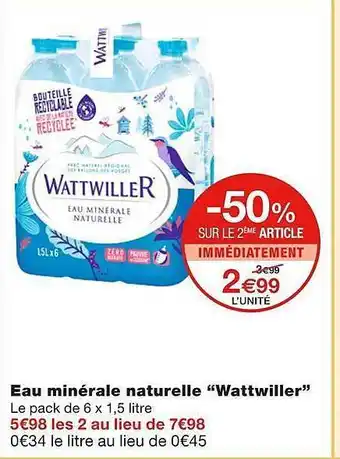 Monoprix Eau Minérale Naturelle offre