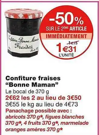 Monoprix Confiture Fraises offre