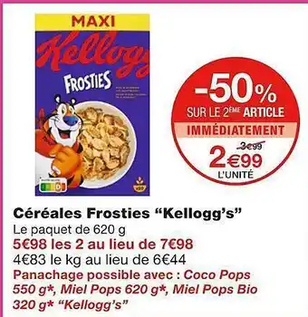 Monoprix Céréales Frosties offre