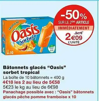 Monoprix Bâtonnets Glacés offre