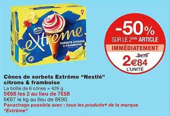 Monoprix Cônes De Sorbets Extrême offre