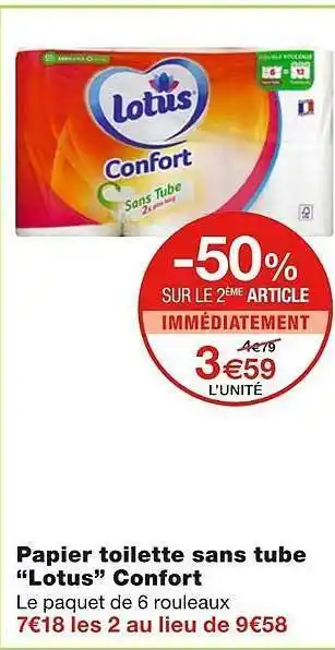 Monoprix Papier Toilette Sans Tube offre