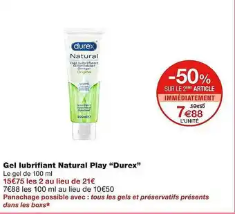 Monoprix Gel Lubrifiant Natural Play offre
