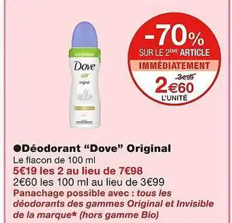 Monoprix Déodorant offre
