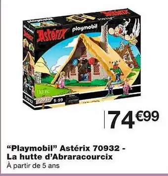 Monoprix Offre "playmobil" Astérix 70932 - La Hutte D'abraracourcix chez Monoprix offre