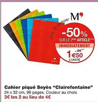 Cahier Piqué Seyès
