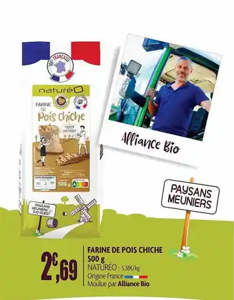naturéO Farine De Pois Chiche Naturéo - 500 G offre