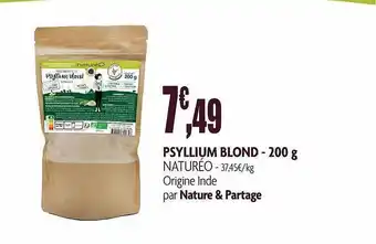 naturéO Psyllium Blond Naturéo - 200 G offre