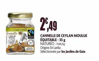 naturéO Cannelle De Ceylan Moulue équitable Naturéo - 35 G offre