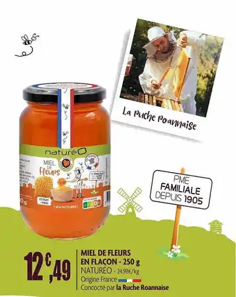naturéO Miel De Fleurs En Flacon Naturéo - 250 G offre