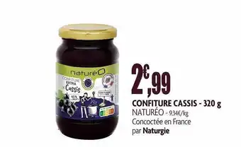 naturéO Confiture Cassis Naturéo - 320 G offre