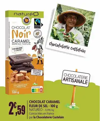 naturéO Chocolat Caramel Fleur De Sel Naturéo - 100 G offre