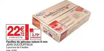 Promocash Feuilles De Génoise Nature 8 Mm Jean Ducourtieux offre