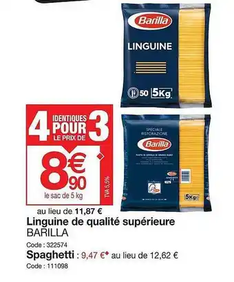 Promocash Linguine De Qualité Supérieure Barilla offre