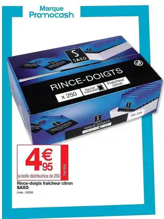 Promocash Rince-doigts Fraîcheur Citron Saxo offre