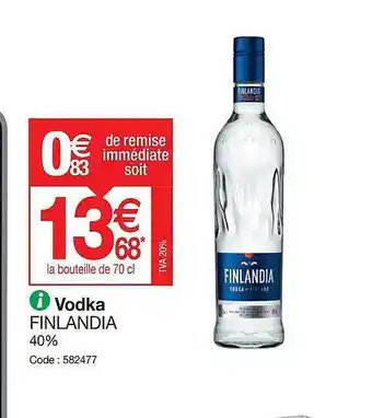 Promocash Vodka Finlandia offre