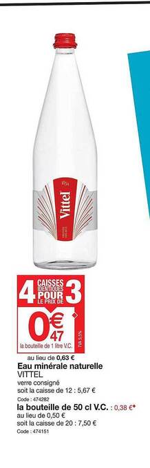 Promocash Eau Minérale Naturelle Vittel offre