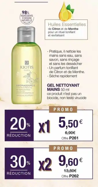 Stanhome Gel Nettoyant Mains Kiotis offre