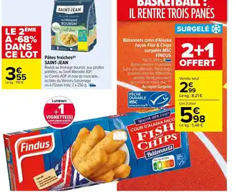 Carrefour Findus Bâtonnets Colin d'Alaska Façon Fish & Chips Surgelés MSC offre