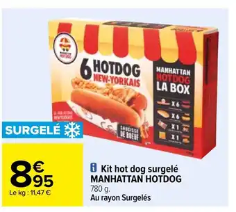 Carrefour Manhattan Hotdog Kit Hot Dog Surgelé offre