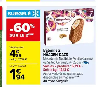 Carrefour Häagen-Dazs Bâtonnets offre