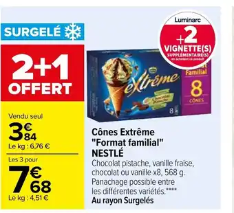 Carrefour Cônes extrême Format Familial Nestlé offre