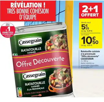 Carrefour Cassegrain Ratatouille Cuisinée à La Provençale Offre Découverte offre