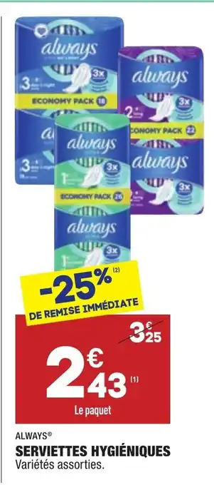 ALDI Serviettes hygiéniques offre