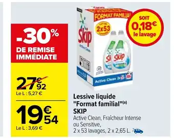 Carrefour Skip Lessive Liquide Format Familial offre