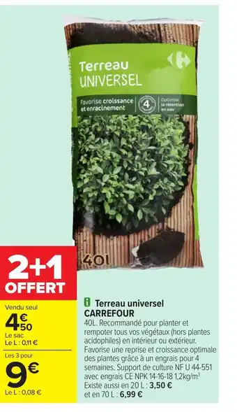 Carrefour Carrefour Terreau Universel offre